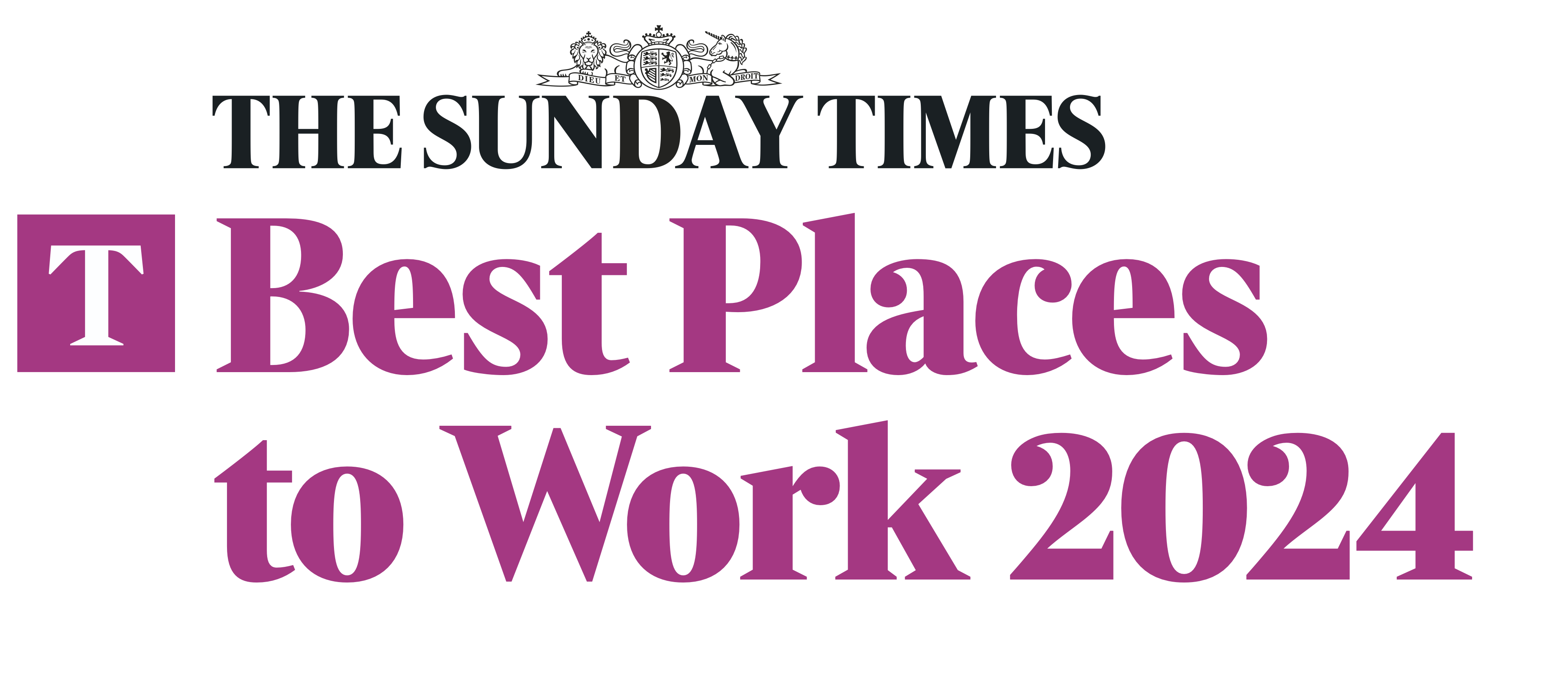 The Sunday Times Best Places to Work 2024 award logo.