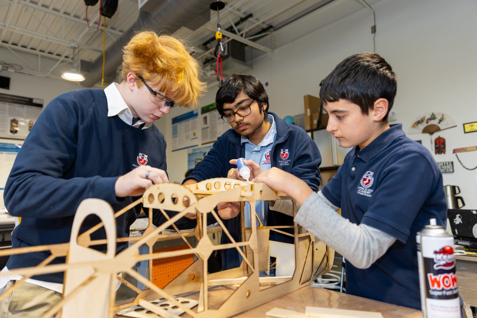 Fulton Science Academy learners collaborating on an engineering project