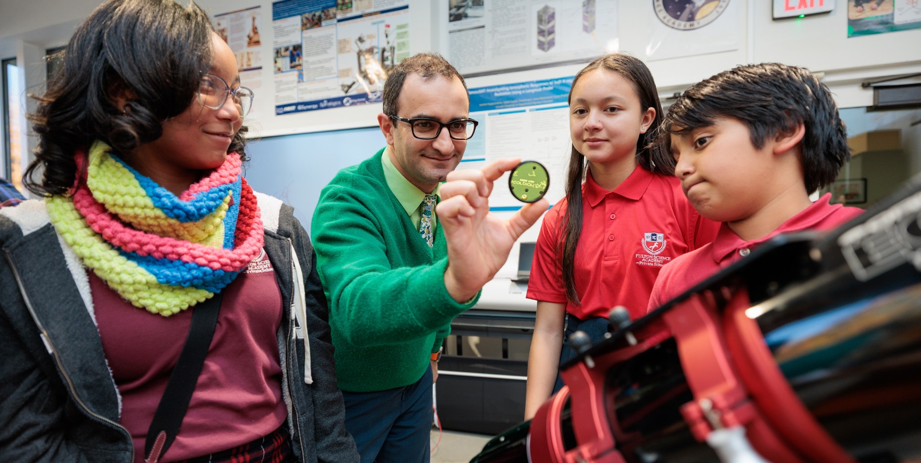 An FSA teacher exploring science with students