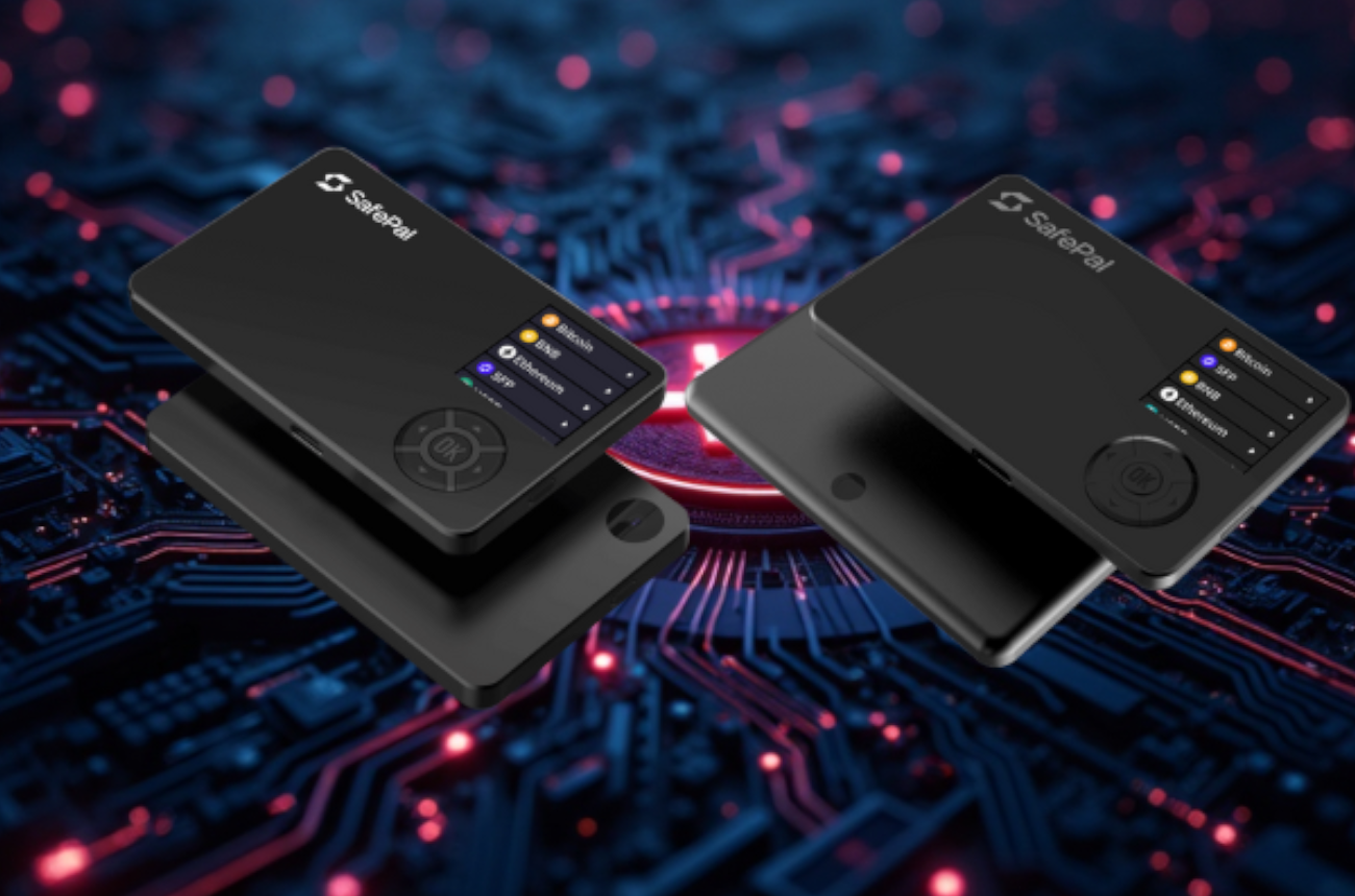 SafePal S1 and S1 Pro hardware wallets displayed side-by-side with digital assets in the background, highlighting affordable, air-gapped crypto security.