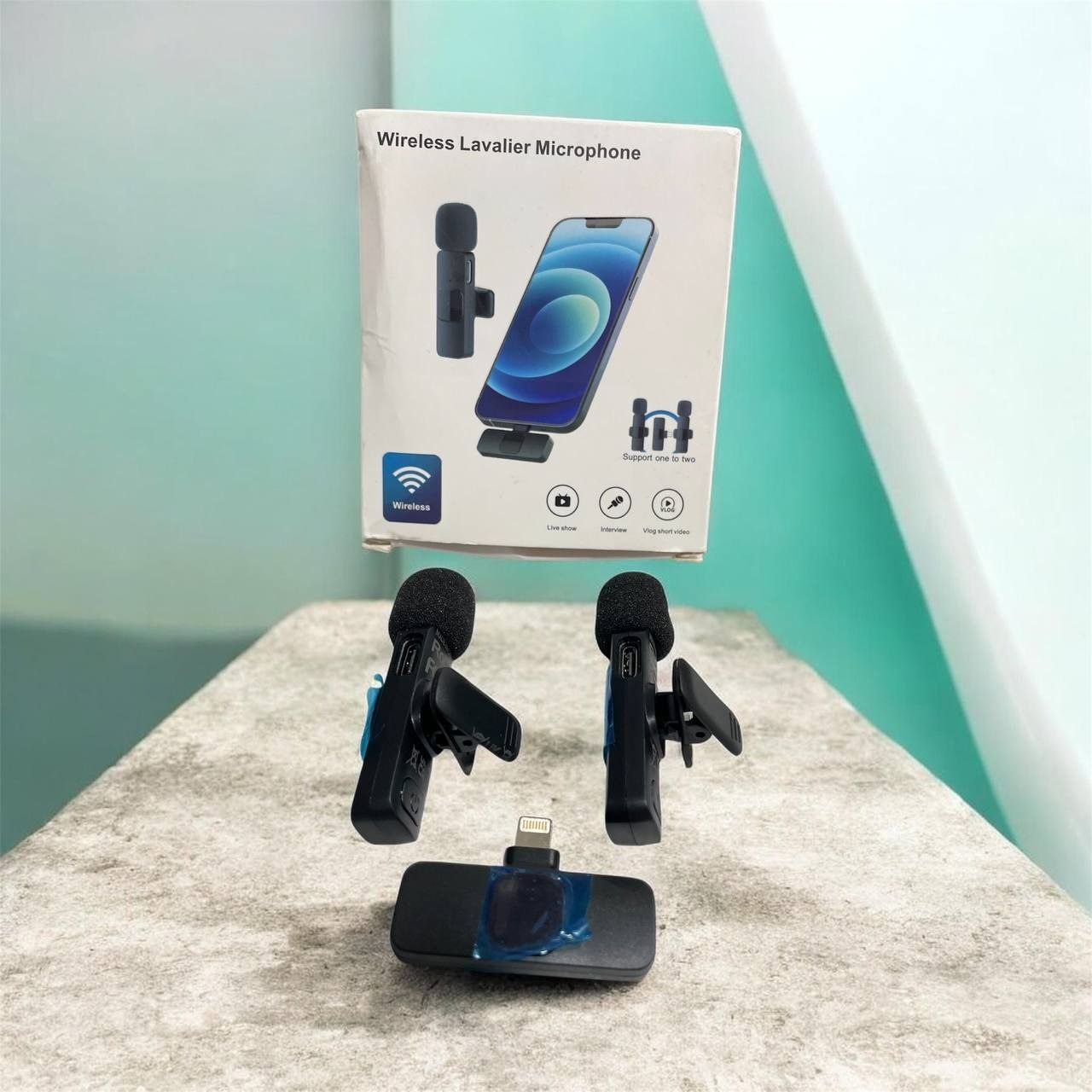 Петличний бездротовий мікрофон з адаптером  Wireless Lavalirler 
