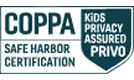 COPPA Safe Harbor Certification badge with Kids Privacy Assured Privo.
