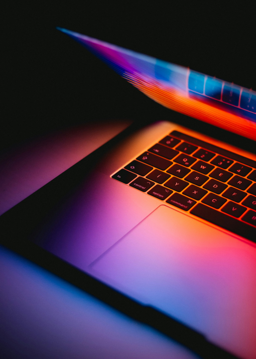 Macbook showing a beautiful abstract picture