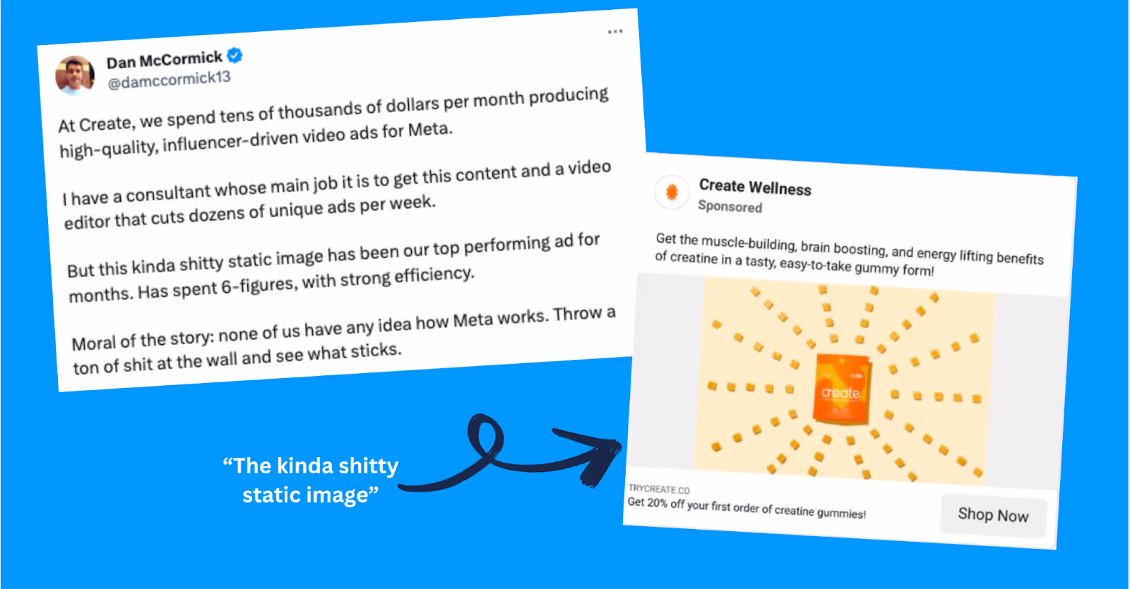 Create Wellness underwhelming ad that spent 6-figures