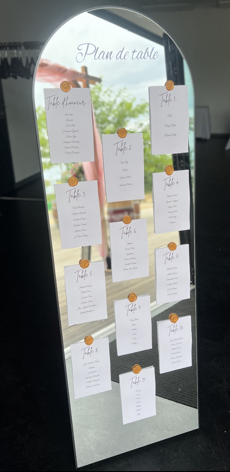 Décoration florale sur une table pour un mariage