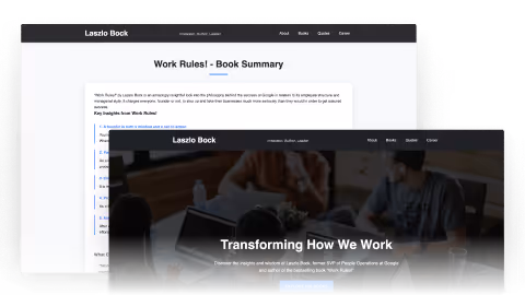 Author website to display published books created using SuperNinja