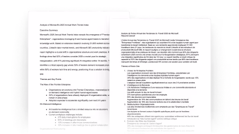 Image of documents translated from one language to another