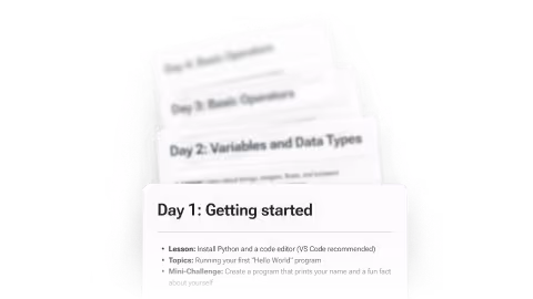 Image of daily tasks for learning coding