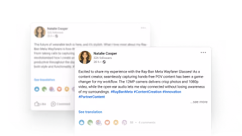 Social media written content generated using Ninja