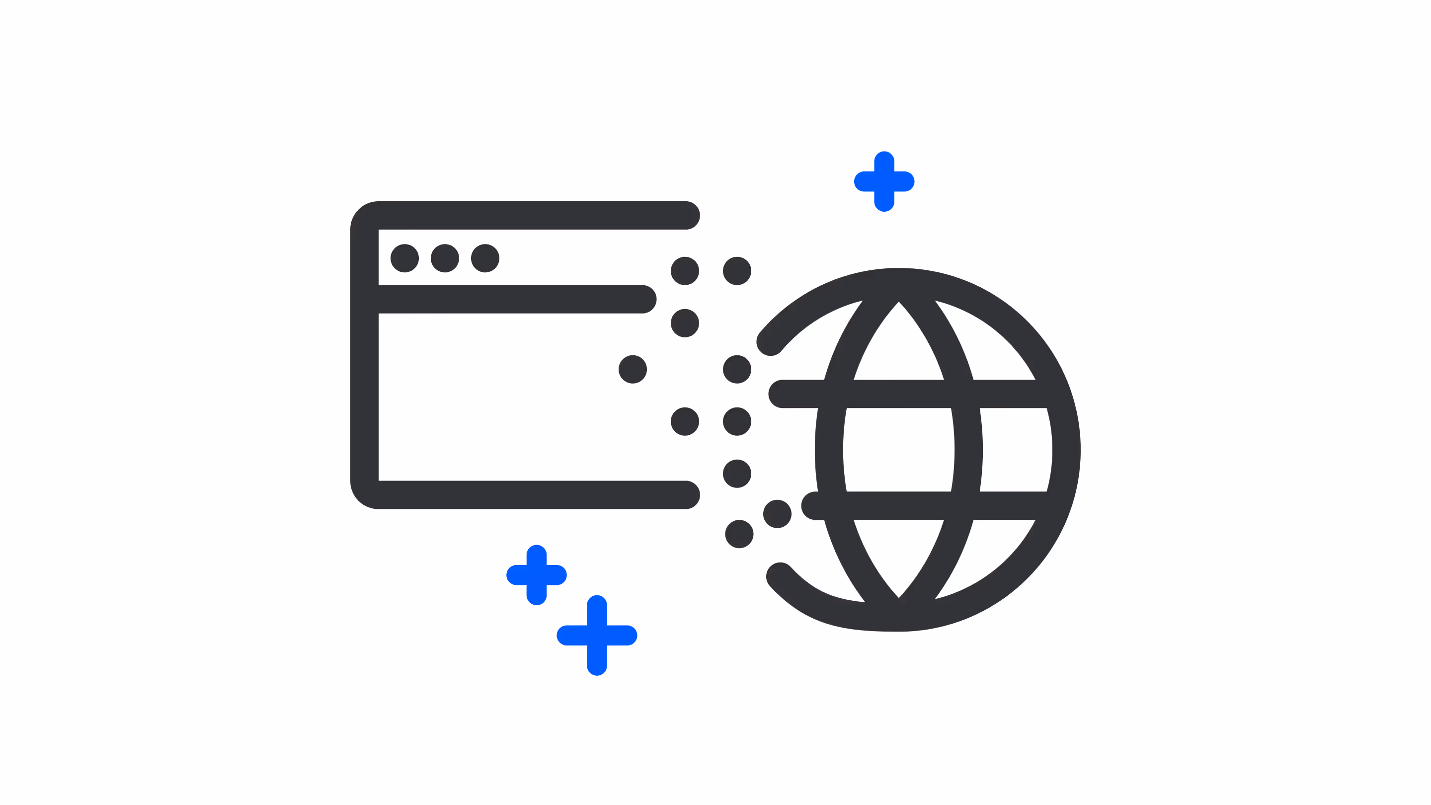 Uset interface icon blending globe icon