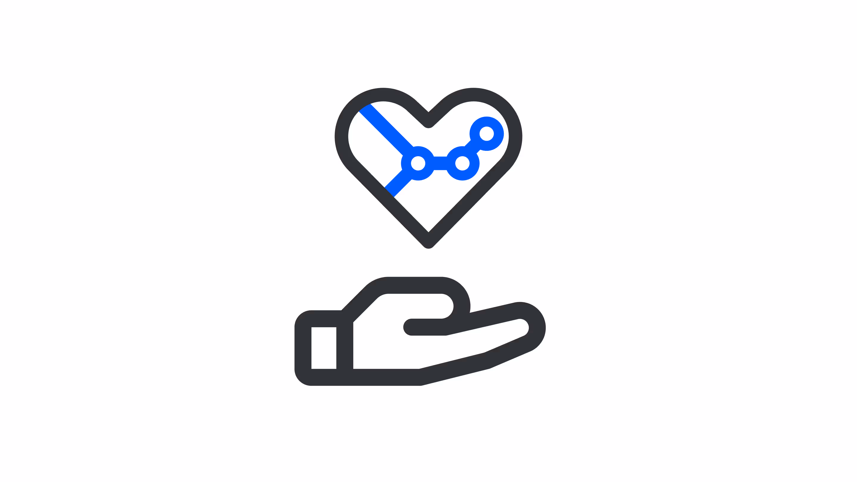 Hand holding heart with GPU nodes