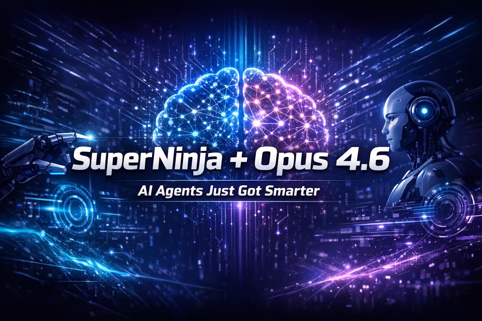 SuperNinja Autonomous AI Agent Interface with Claude Opus 4.6 Selected