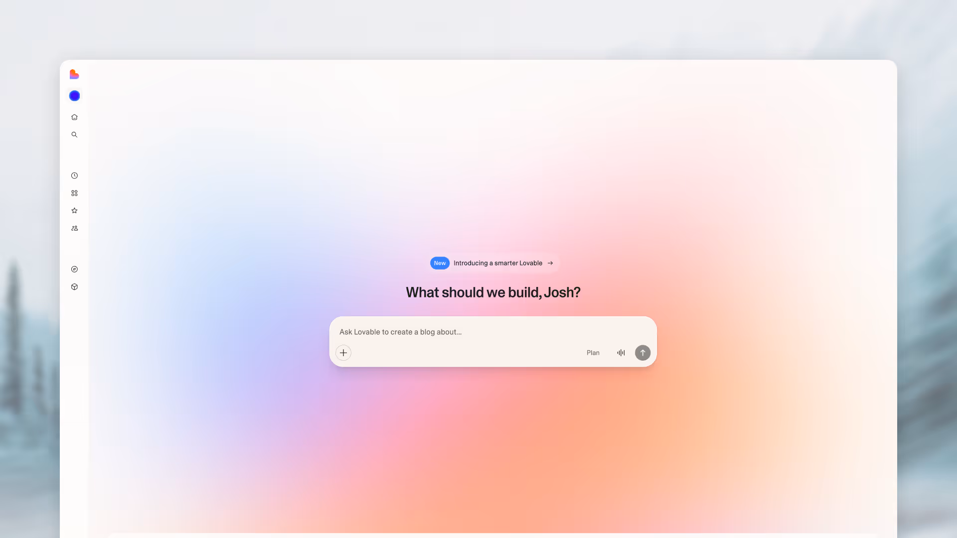 Lovable.dev landing page interface