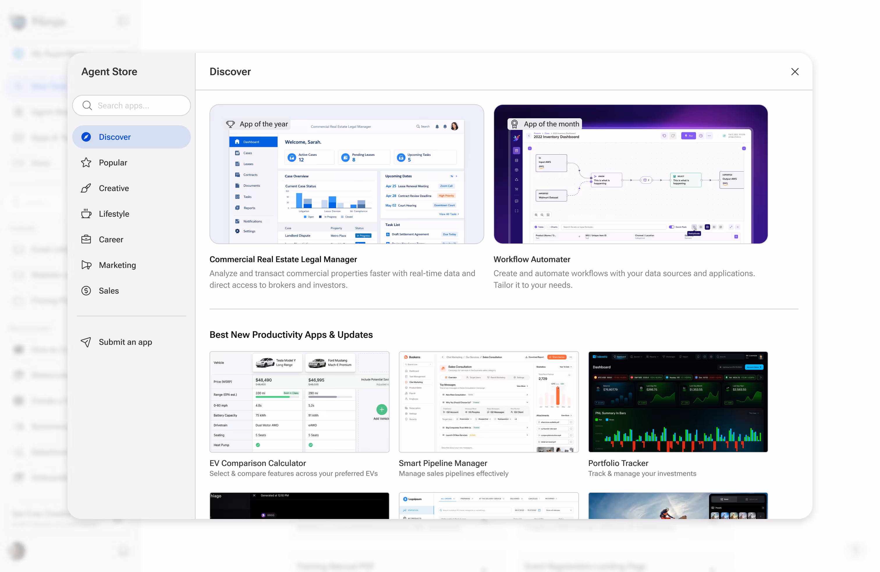 NinjaTech AI agent store