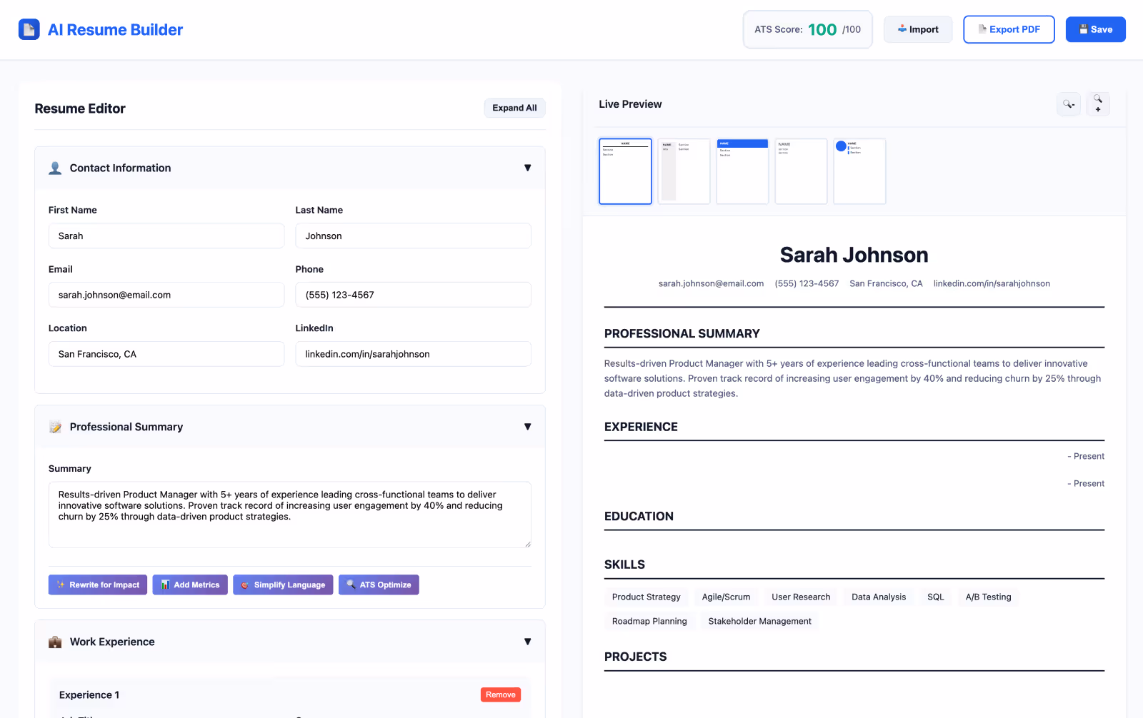 AI Resume builder