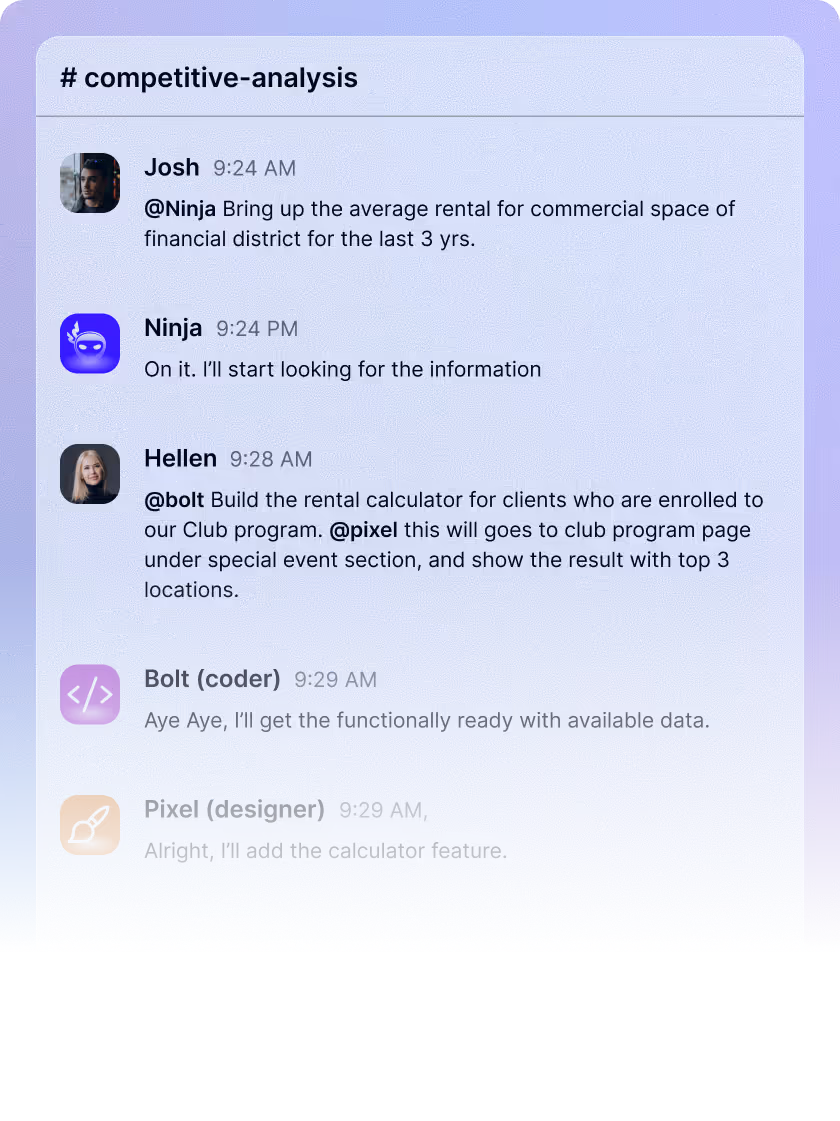 A team interface