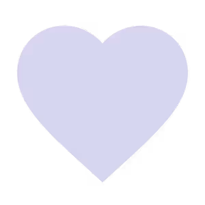 Simple solid light purple heart shape on transparent background.