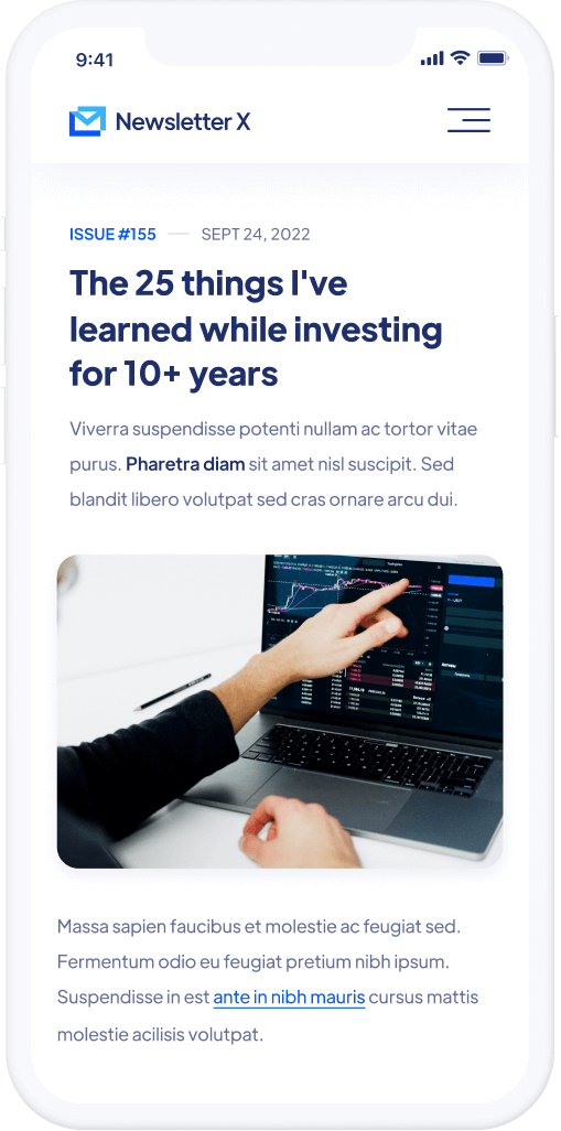 Newsletter Mobile - Newsletter X Webflow Template
