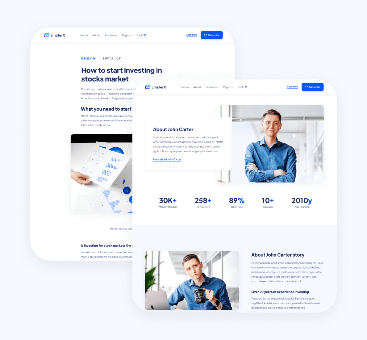 Emailer X - 12 Pages Included - Newsletter Webflow Template