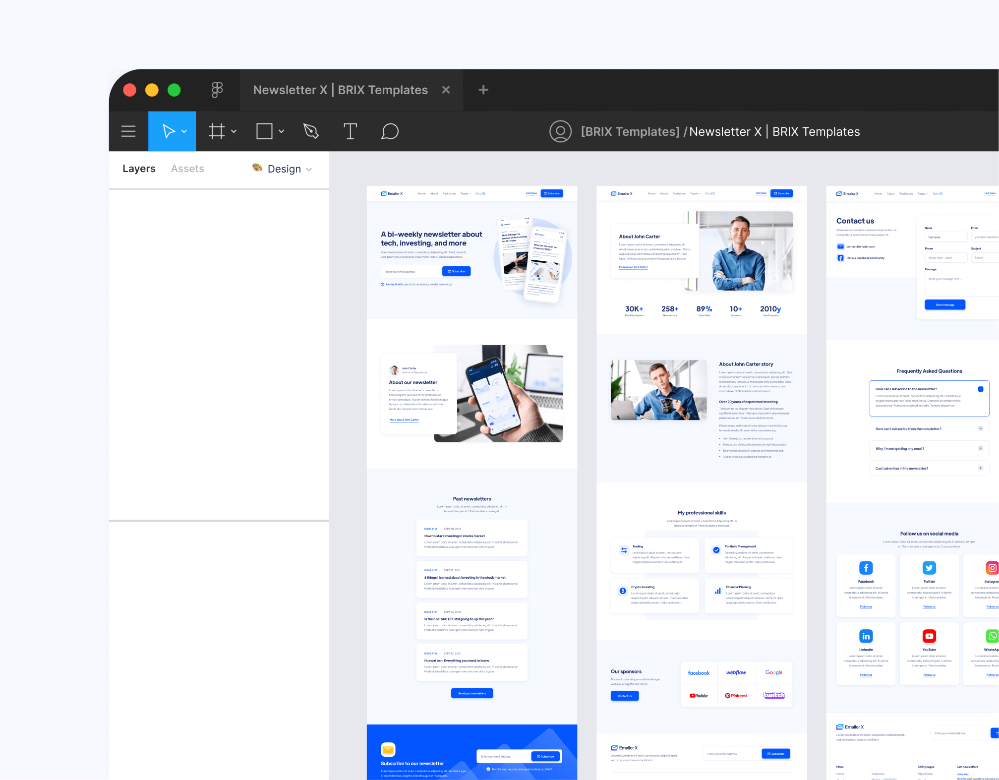 Emailer X - Figma File Included - Newsletter Webflow Template