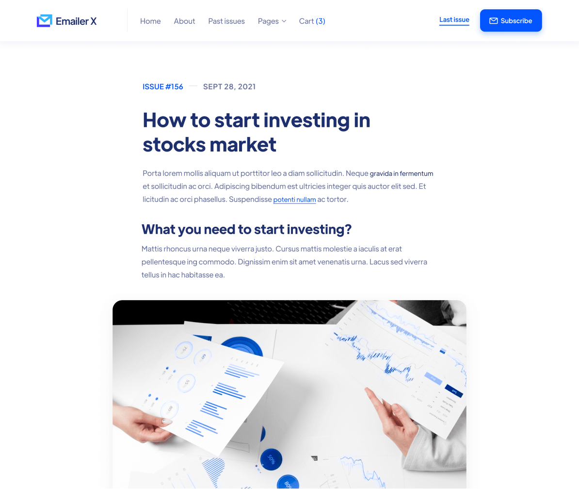 Emailer X - Archive Single page - Newsletter Webflow Template
