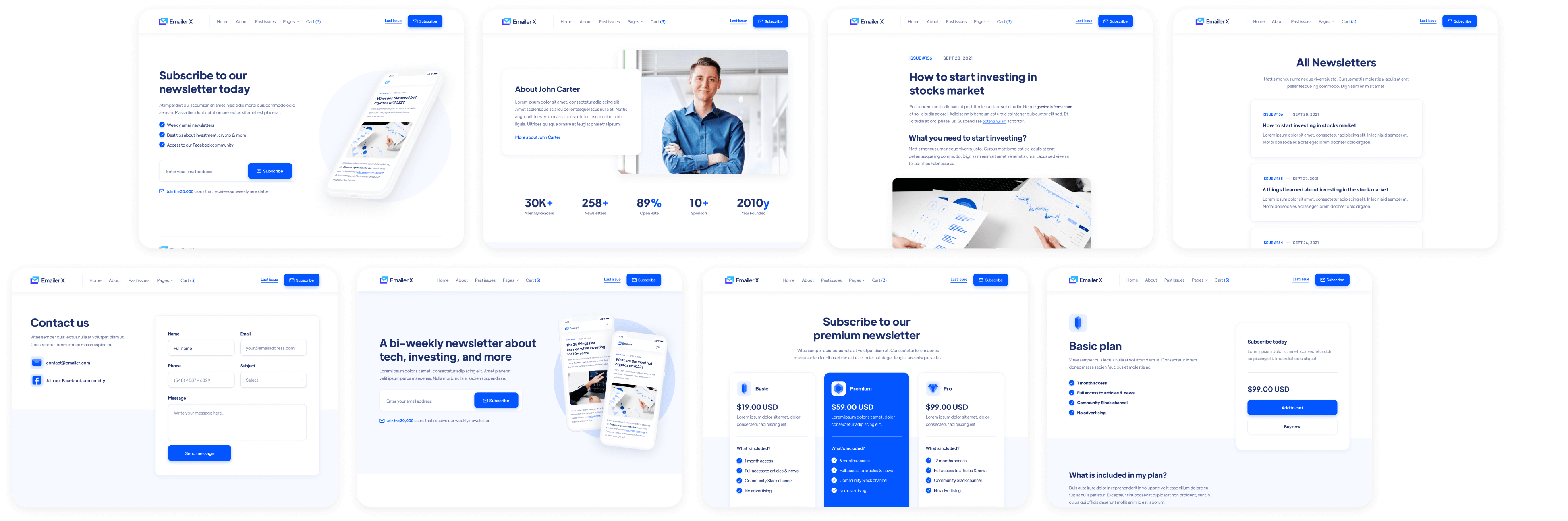Emailer X - Buy now on Webflow - Newsletter Webflow Template