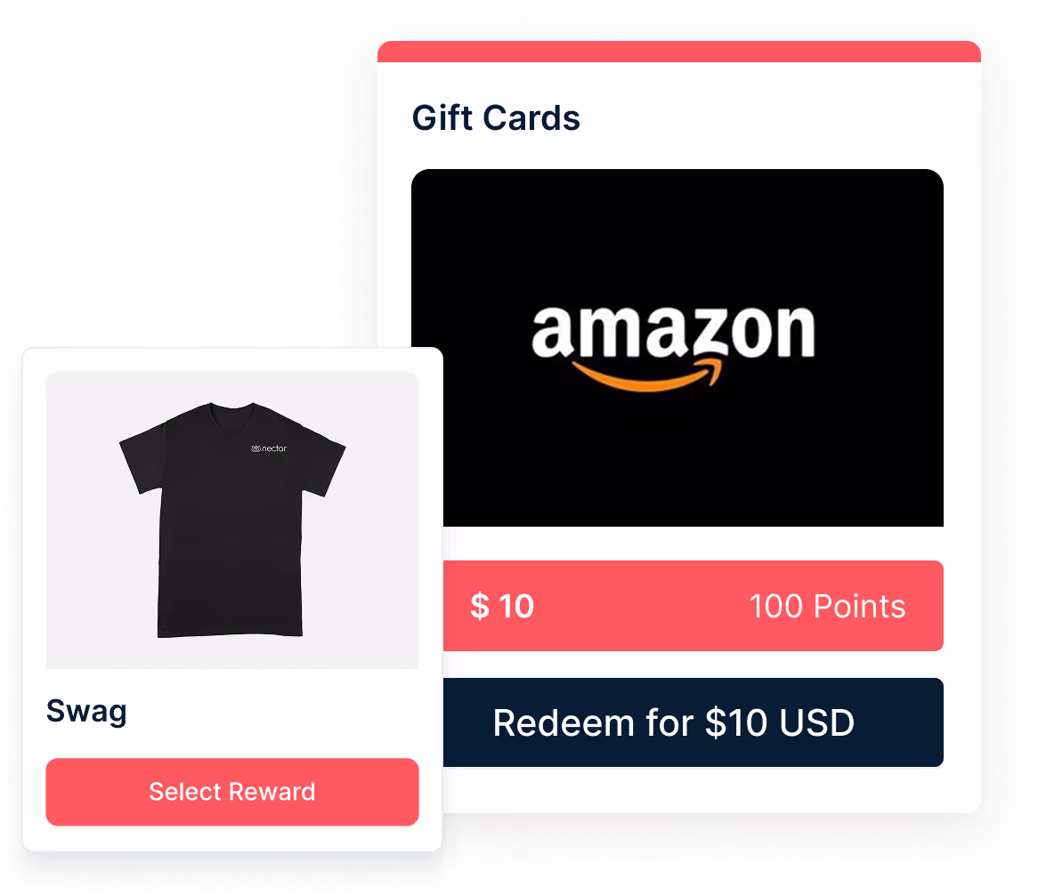 An amazon gift card and a t - shirt.