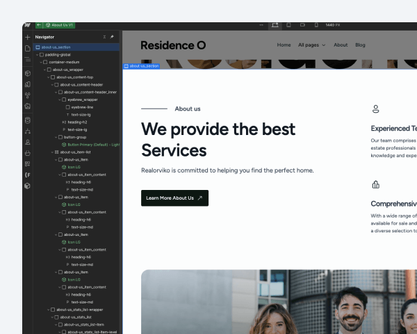 Meaningful Class Names - AKA Client-First Class Naming Style - Residence O - A Scaleable Real Estate Webflow Template