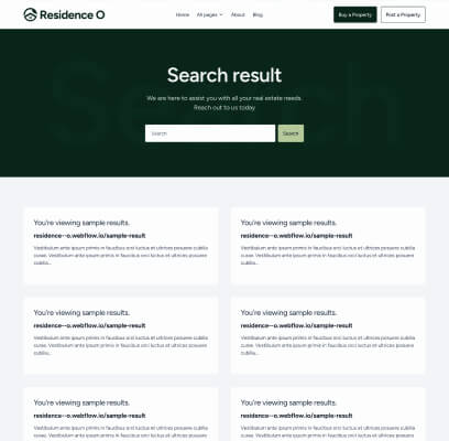 Thumb Search - Residence O - A Scaleable Real Estate Webflow Template