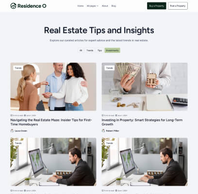 Thumb Blog Catagory - Residence O - A Scaleable Real Estate Webflow Template