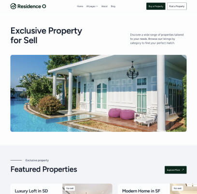 Thumb Property Type (Cms) - Residence O - A Scaleable Real Estate Webflow Template