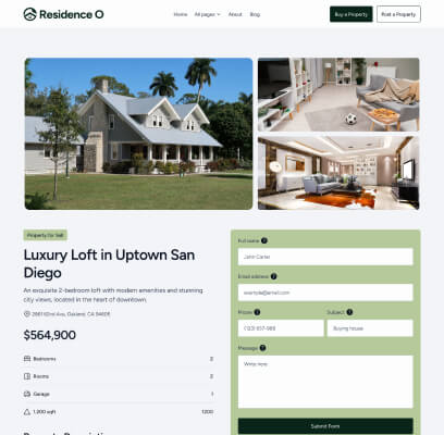 Thumb Single Property (Cms) - Residence O - A Scaleable Real Estate Webflow Template