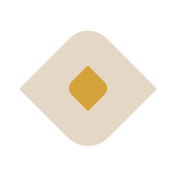 Diamond-shaped beige icon with a smaller golden diamond shape centered inside.