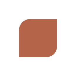 Single brown rounded corner shape with a small rounded inward curve on white background.