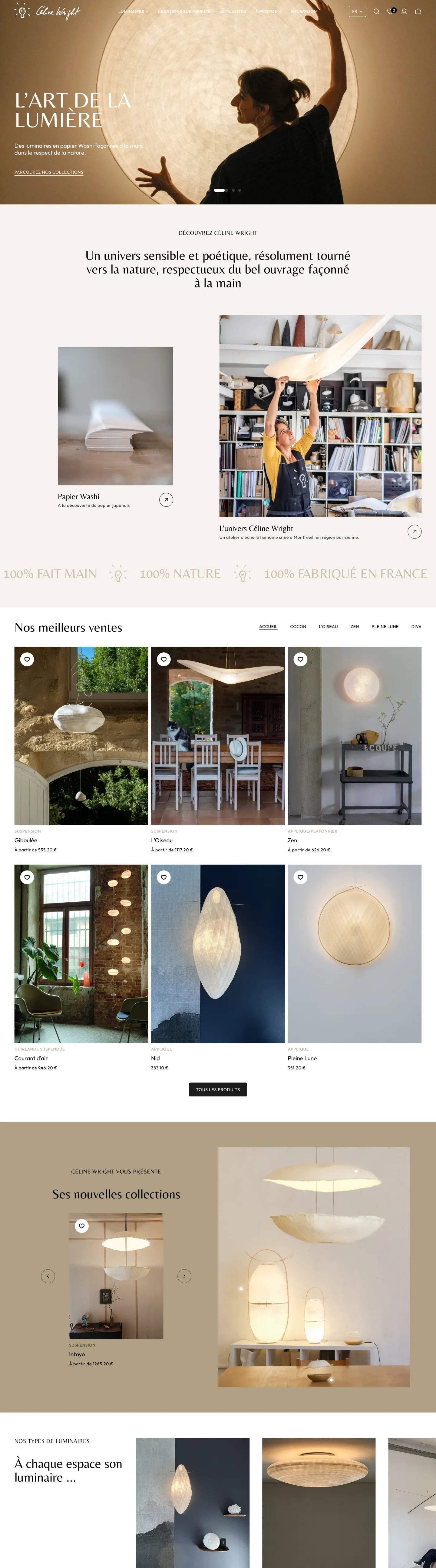 Page d’accueil du site Céline Wright