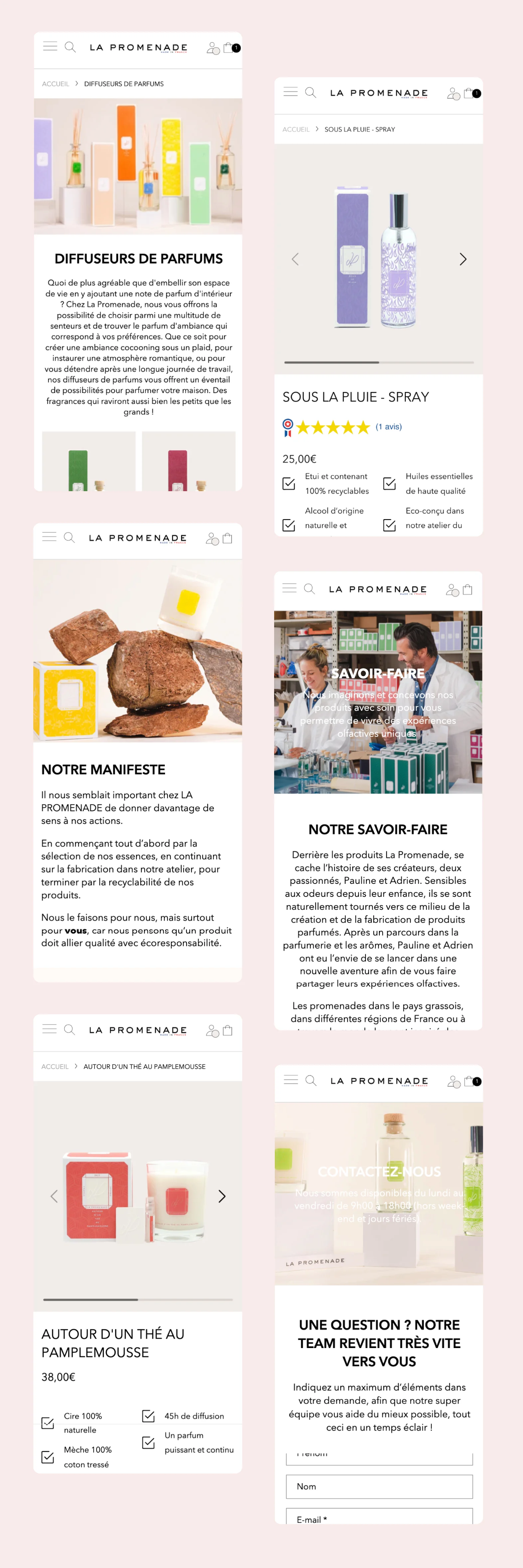 Design et identité visuelle de la boutique La Promenade par Common Ideas