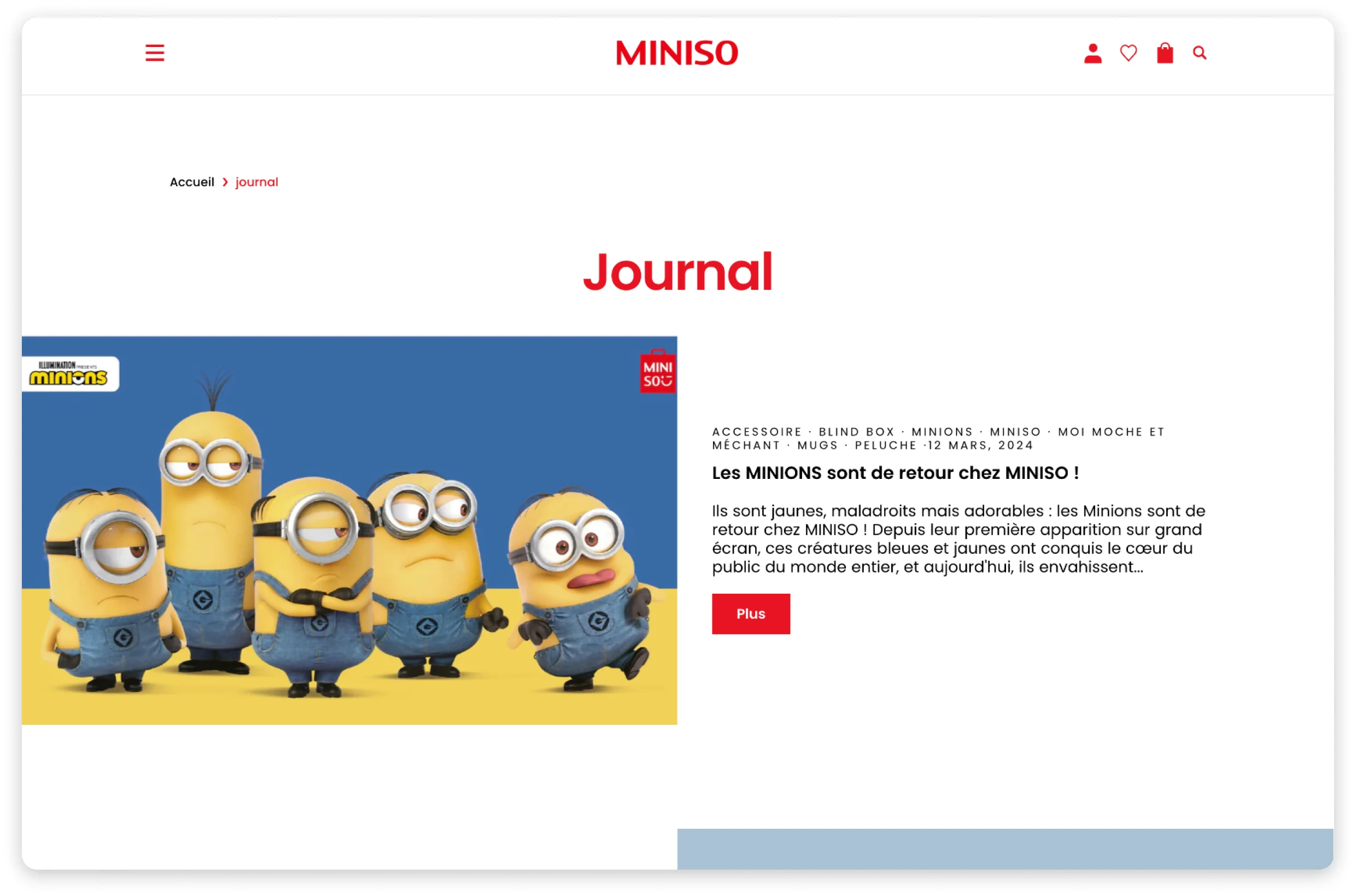 E-commerce WordPress pour Miniso développé par Common Ideas