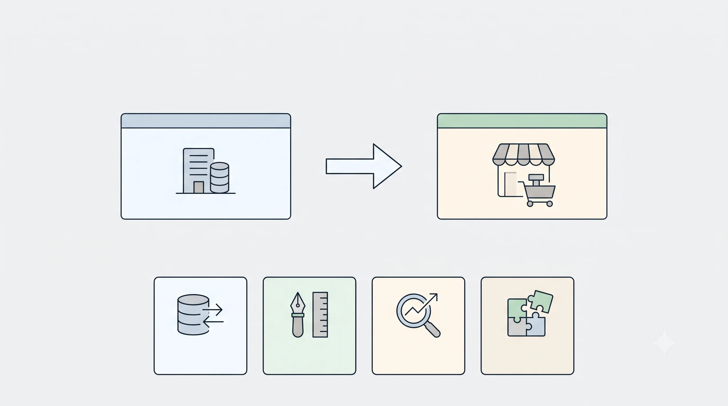 Les postes de dépense d'une migration vers Shopify : données, design, SEO, applications et agence