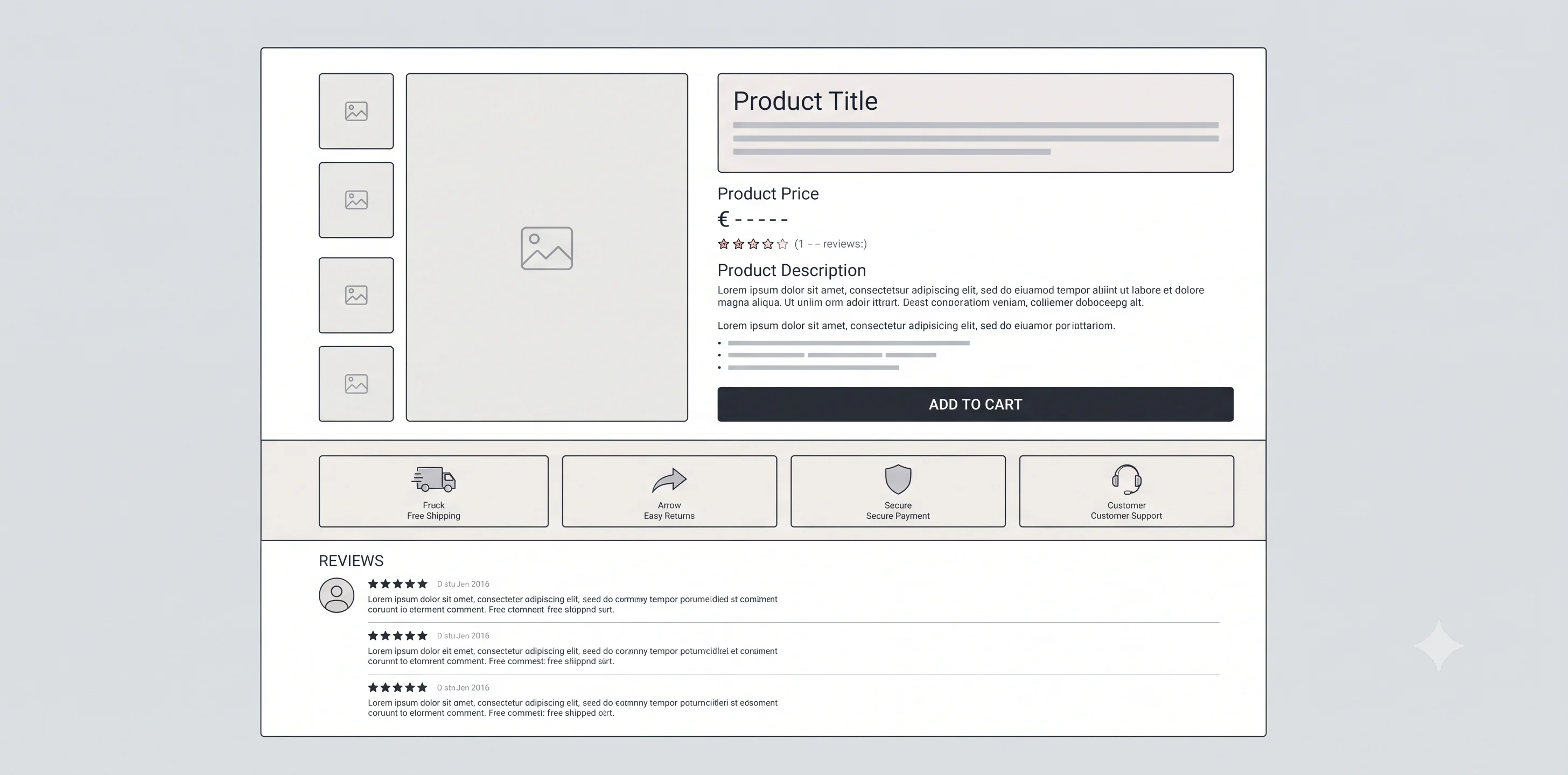 Structure d'une fiche produit Shopify qui convertit avec visuels, description, réassurance et bouton d'achat