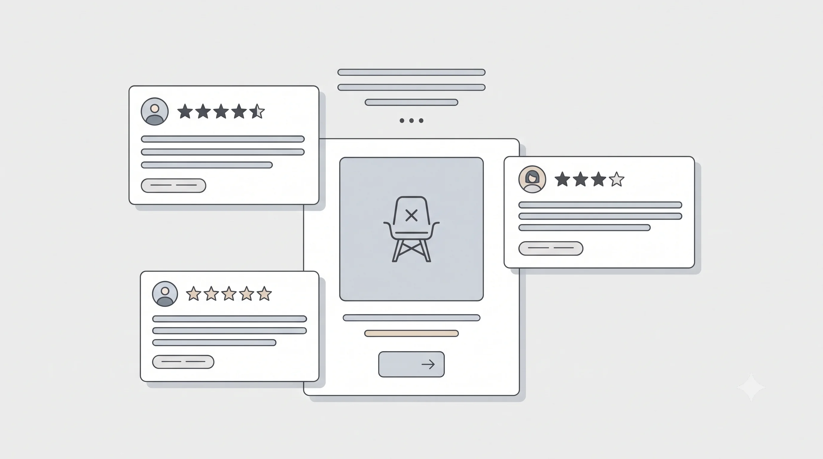 Affichage d'avis clients et d'étoiles sur une fiche produit e-commerce comme preuve sociale