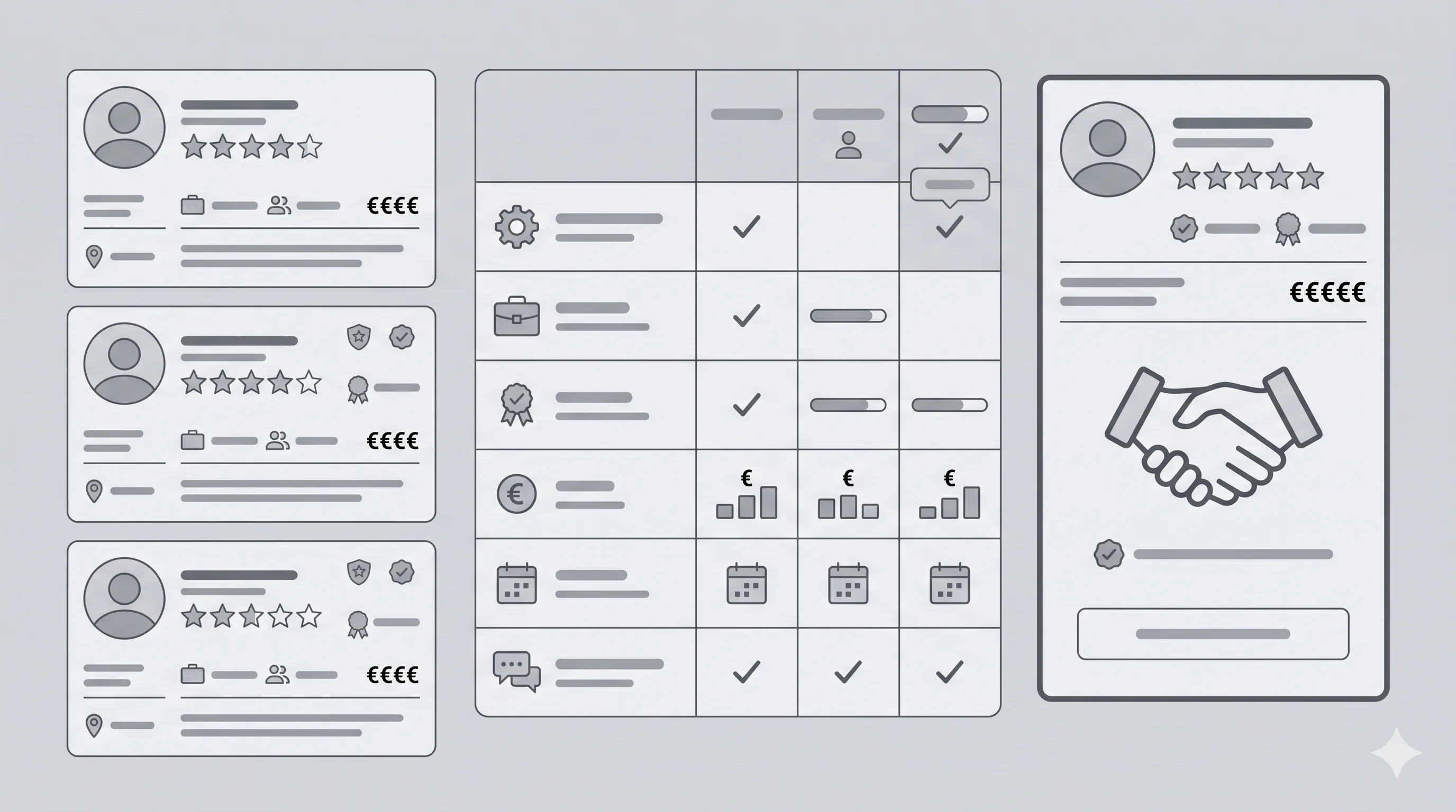 Illustration des critères de sélection d'une agence Shopify Plus avec expertise, références projets et tarifs