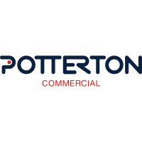 Potterton Commercial company logo with the text 'Potterton' in navy blue and 'Commercial' in red below.