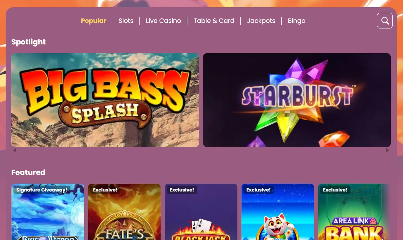 Zeus Bingo games preview