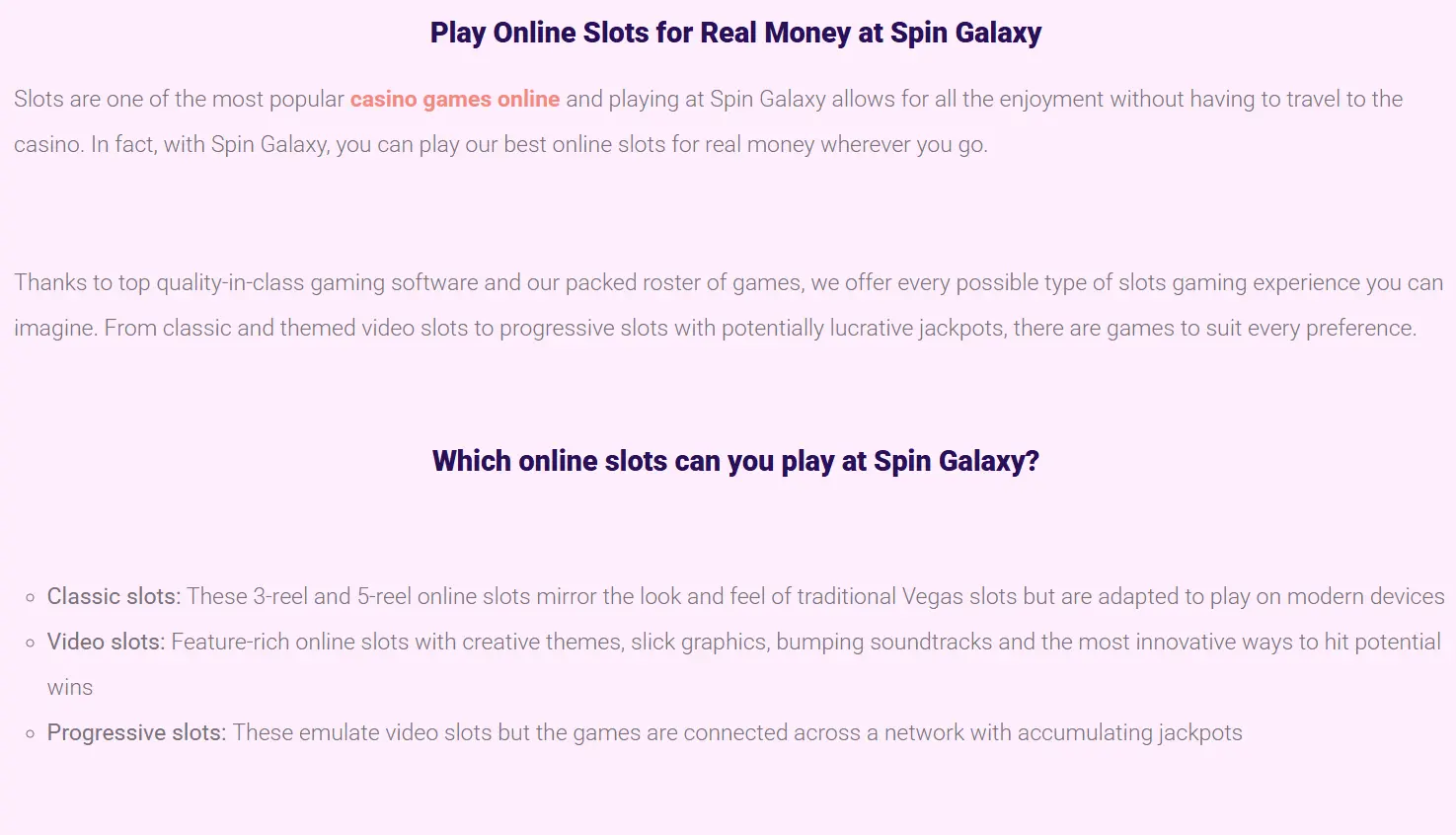 Spin Galaxy games preview
