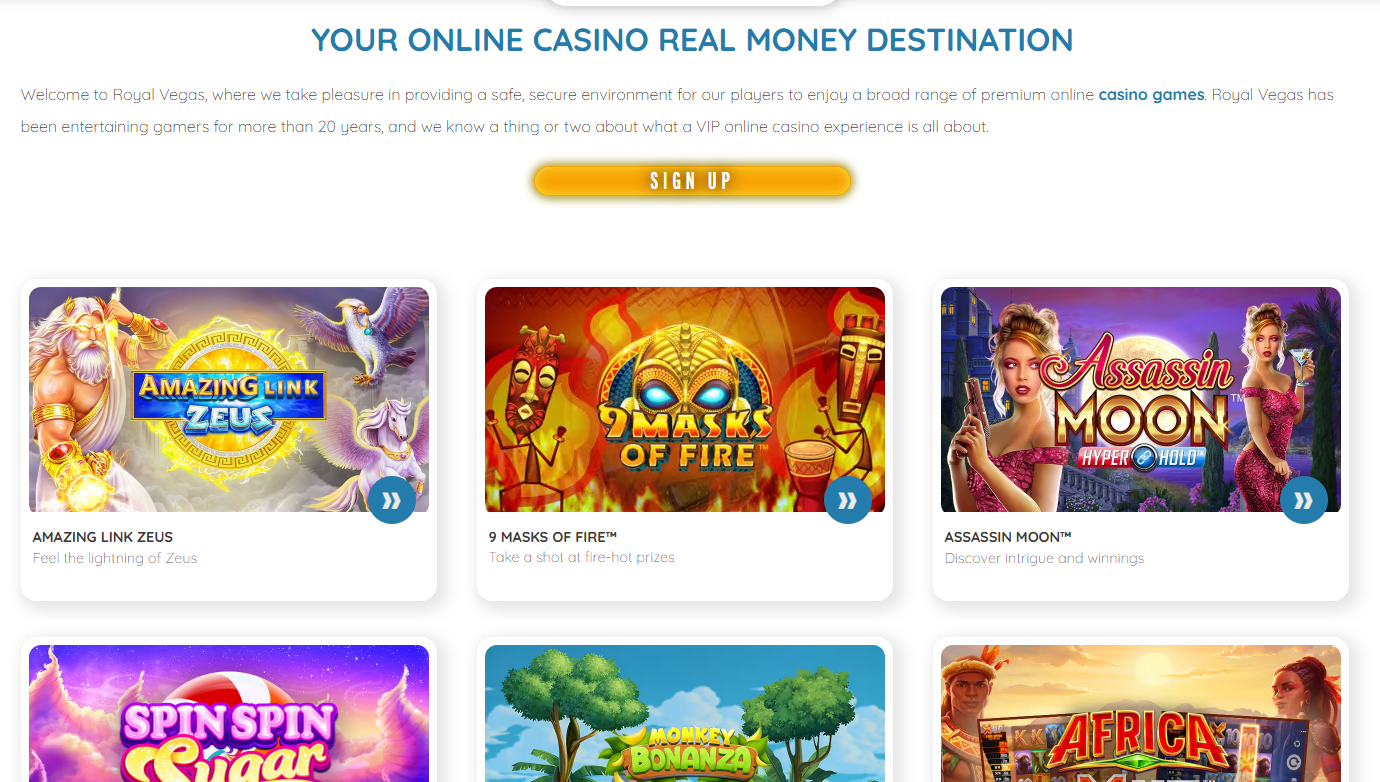 Royal Vegas games preview