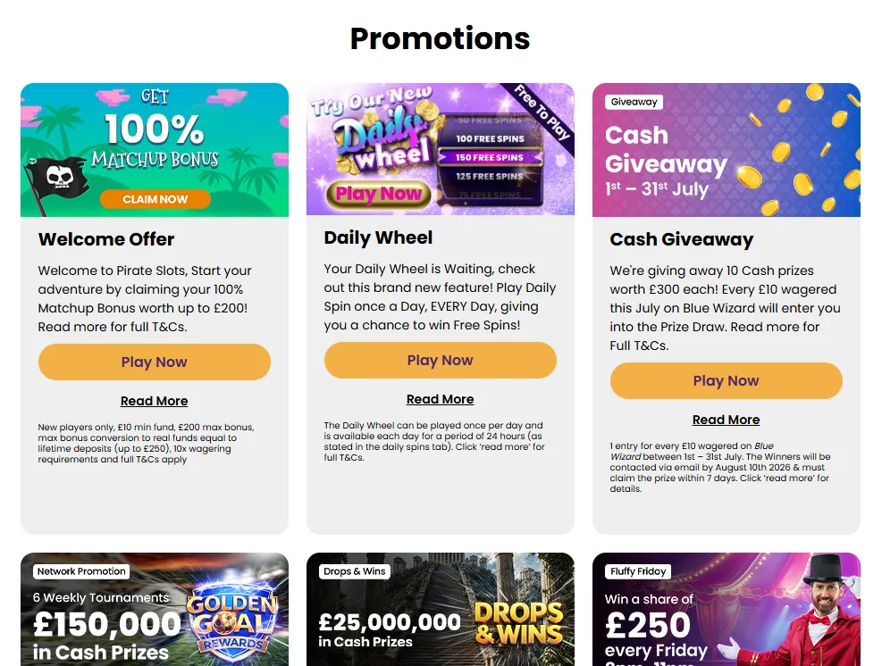 Pirate Slots UK bonus preview