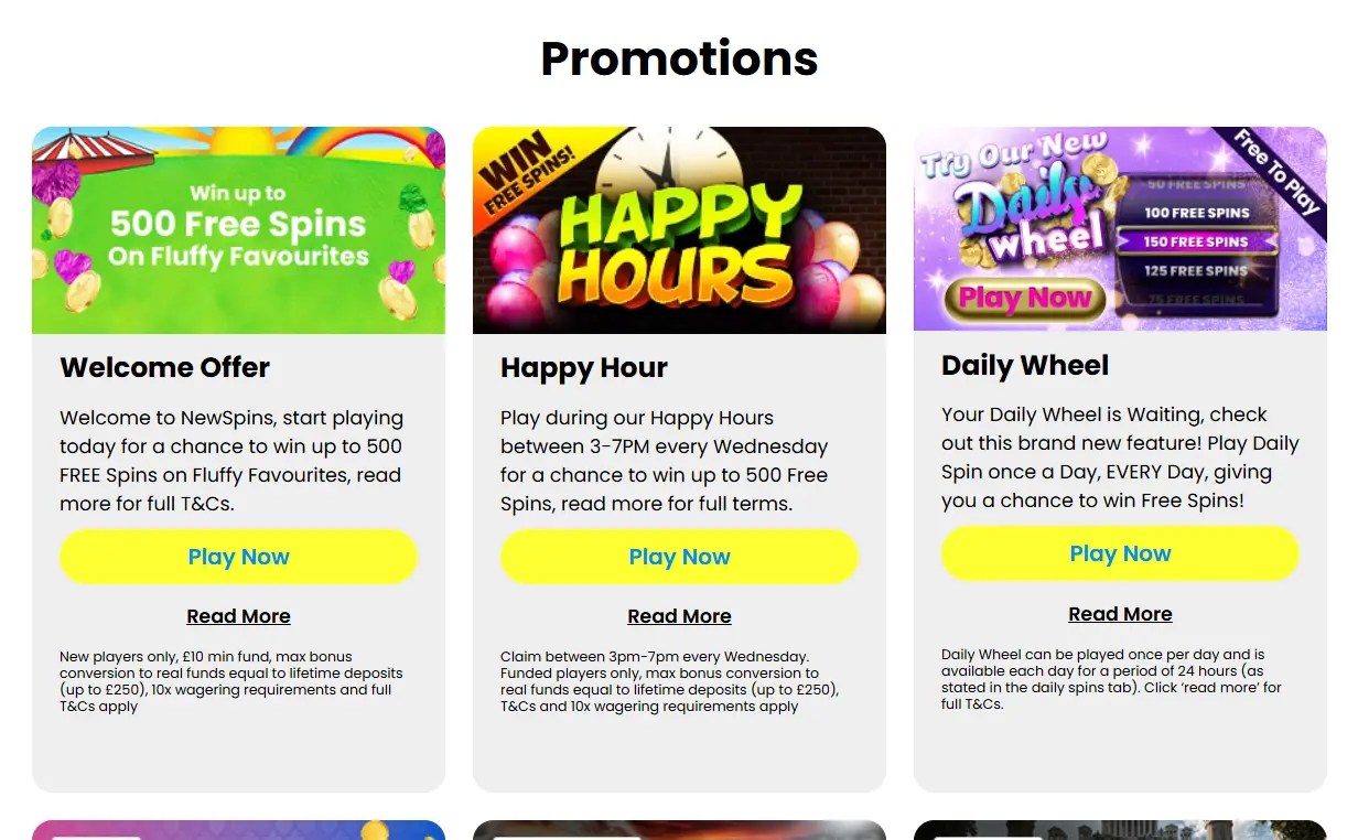 New Spins UK bonus preview