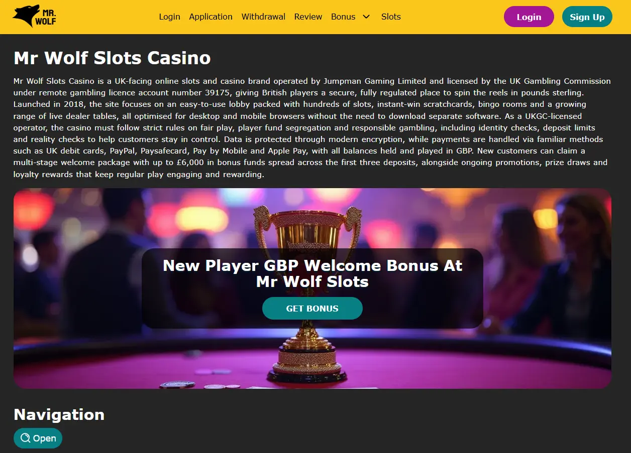 Mr Wolf Slots UK casino gallery image