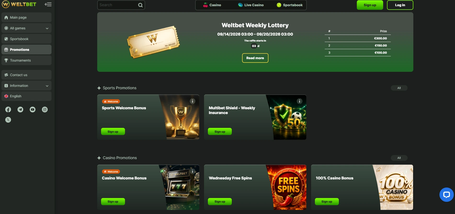 Weltbet bonus preview