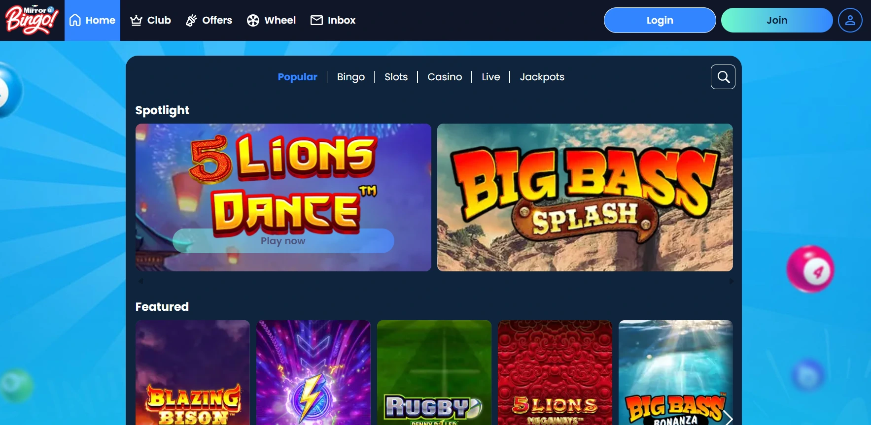 Mirror Bingo IE games preview